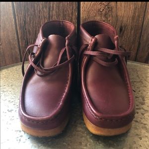 Clark Wallabees Leather Burgundy US 8 Med